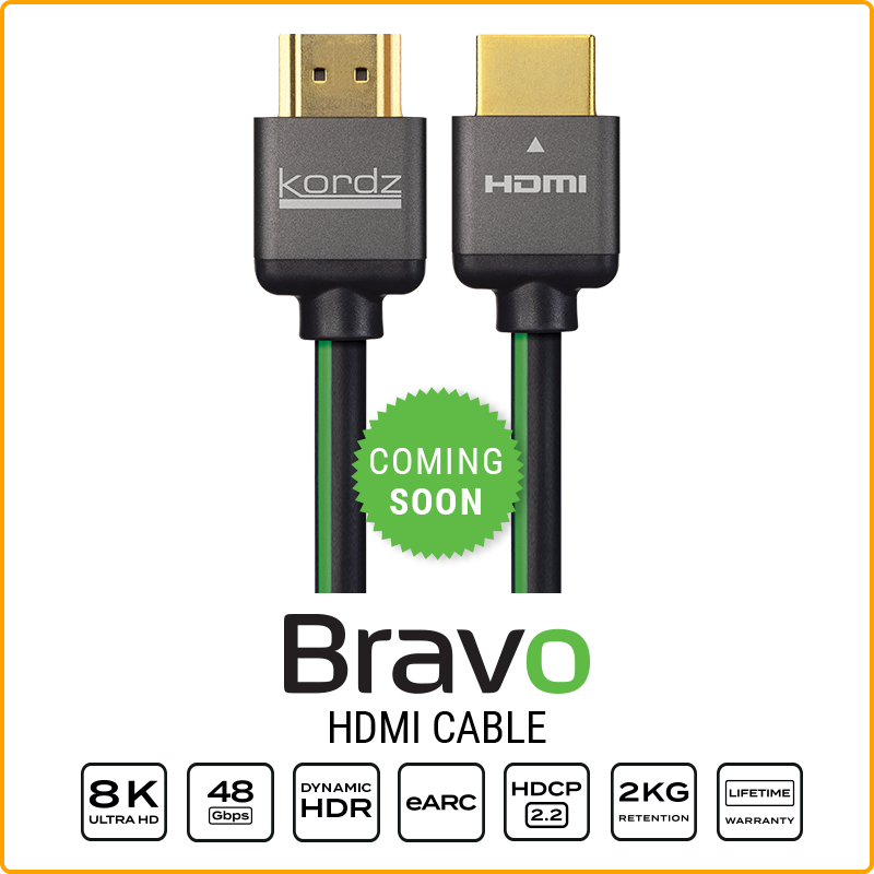 Itt az új Kordz Bravo, a világ legelenállóbb 2.1-es Ultra High Speed HDMI kábele